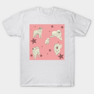 Great Pyrenees Pattern Pink T-Shirt